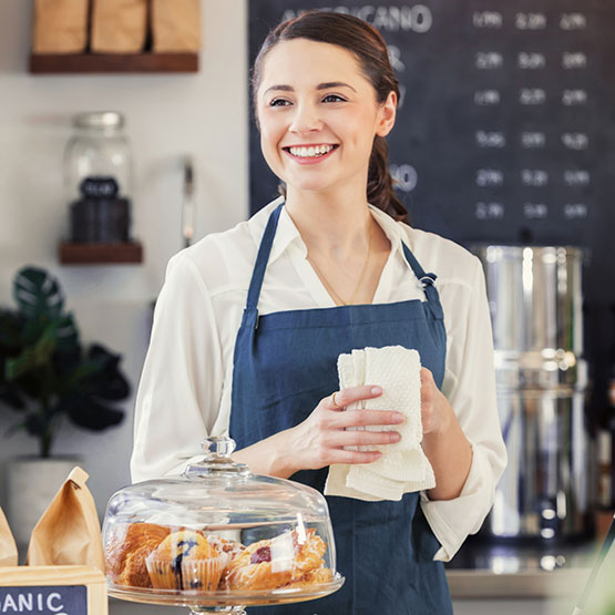 Female business owner in coffee shop